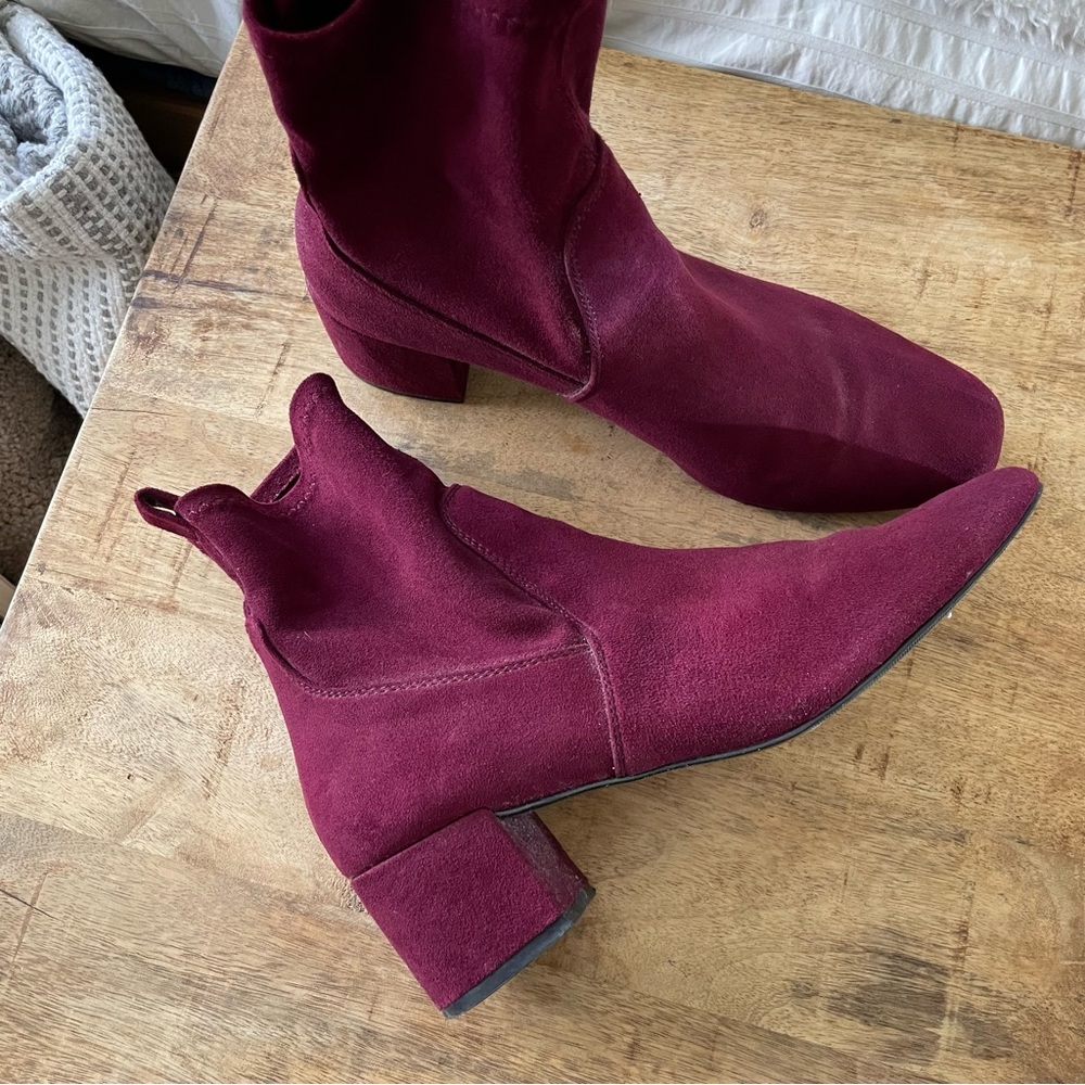 Aldo Burgandy Heeled Boot